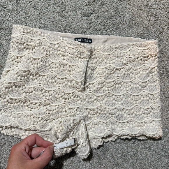 Express Pants - Express Ivory Lace Shorts